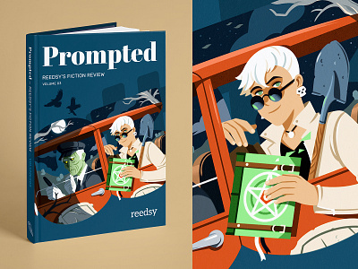 Prompted #03 Cover book cover character cover cover art design editorial illustration necromancer