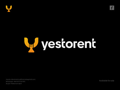 Yestorent® Restaurant Logo Design | Food Logo Design | Dish Logo brand identity branding design fastfood logo food branding food logo freelancer iqbal graphic design icon letter mark logo logo design logo designer minimalist modern logo restaurant logo typography vector y food logo y logo