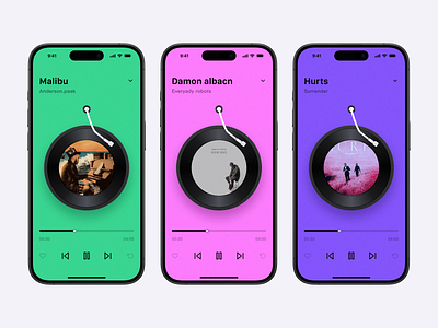 Music App iOS graphic design music app ui ux
