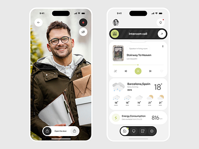 Mobile application for smart home control app design application design climate control control app dashboard control home automation mobile app mobile app design mobile application mobile design remote control saas smart device smart home smart home app smart home mobile app smart house smart security ui designer weather app