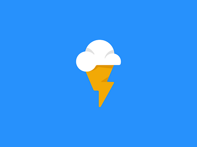 Cloud, lightning, and ice cream brand branding cartoon cloud design elegant flat food ice cream illustration lightning logo logo design logo designer logodesign logodesigner logotype mark modern thunder