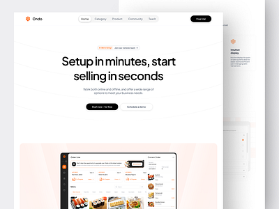 Ondo POS - Cashier Landing Page b2c cashier clean design landing page point of sale pos pos website saas ui web design website