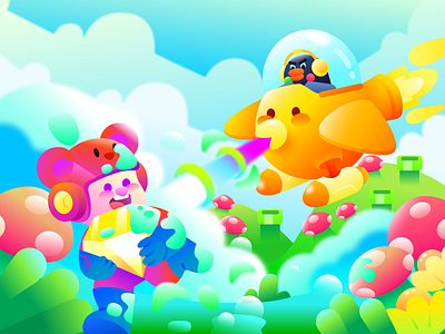 Web Game Design Header character cute character design game game character game concept game design gamedesign gems gradient header web illustration rpg game ui web website