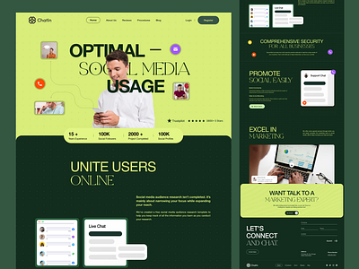 Social Media Marketing agency elementor framer green landing marketing media optimization page platform social software template theme ui webflow website wordpress